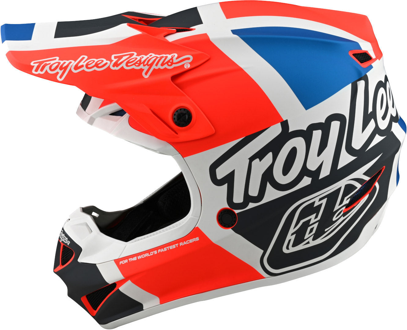Troy Lee Designs 2023 Helmet Youth SE4 Polyacrylite Quattro Orange Blue Kids Junior MX